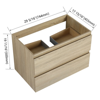 30" Wall-Mounted Bathroom Vanity (Only the Cabinet Body)-BVB01930LTO-2