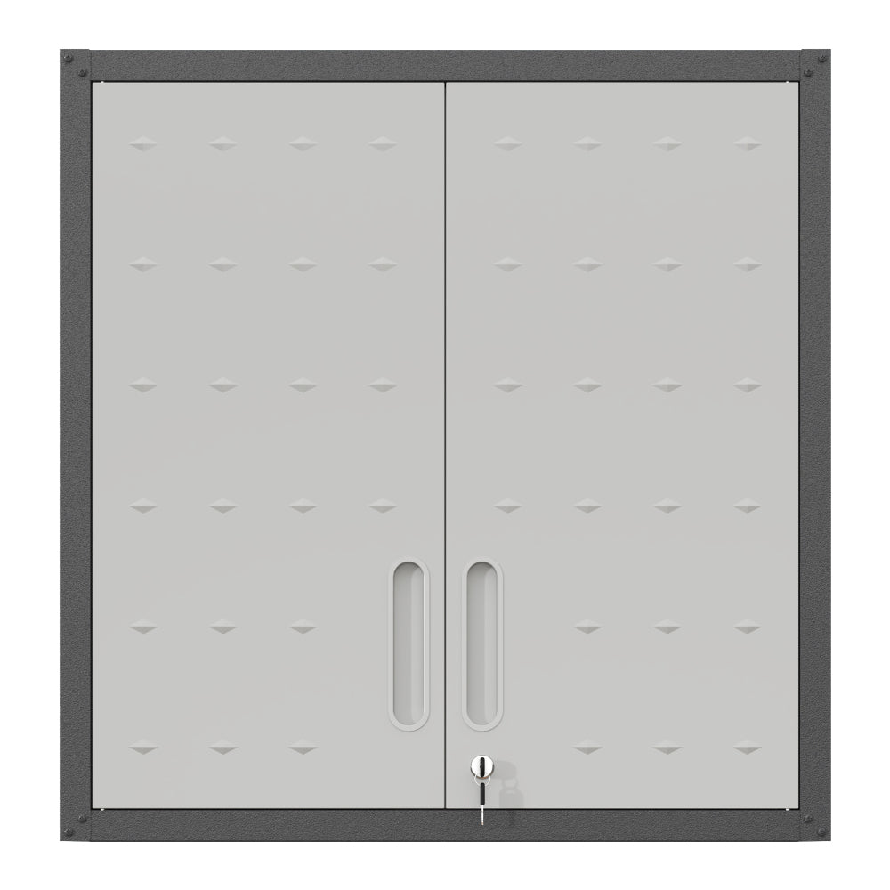 Metal Wall-Mounted Tool Storage Cabinet with Locking Door and 1 Shelf 1 Opened Drawer for Garage Warehouse,Office,Assembly Required