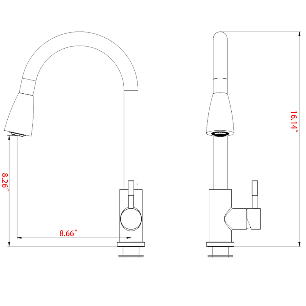 Pull Down Kitchen Faucet with Sprayer Stainless Steel Brushed Nickel