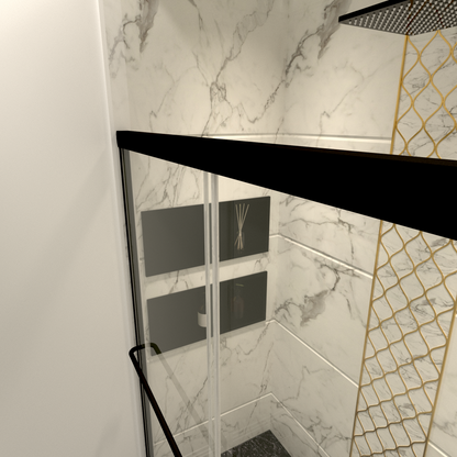 56-60" W x 70" H Matte Black Sliding Shower Door