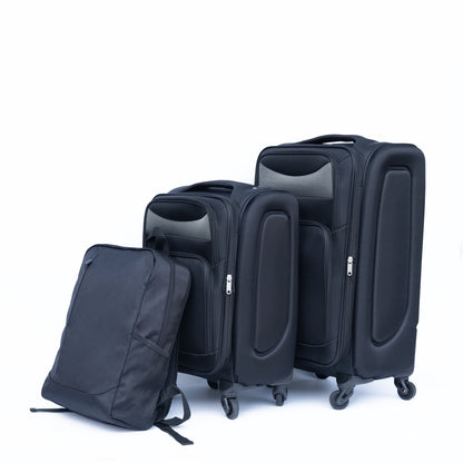 Luggage 2-piece backpack set black(No password lock)