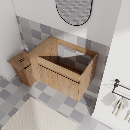 30 Inch Bathroom Vanity With Open Shelf, KD-PACKING-(Only Vanity, Without Basin)