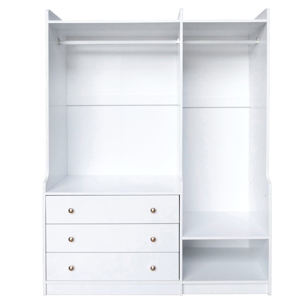 Open Wooden Wardrobe Storage for Bedroom, White