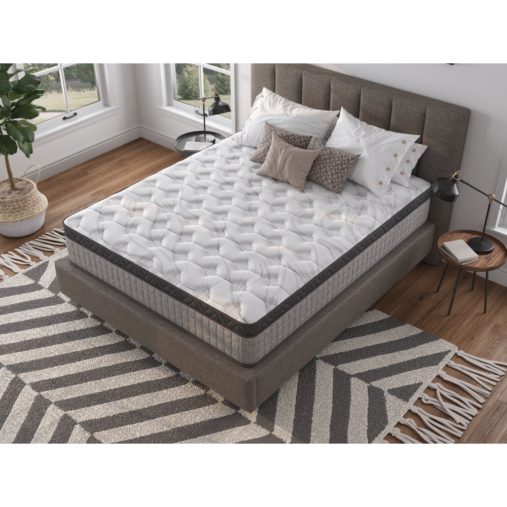Assembled in USA -  High Quality 10" Full Diamond Innerspring Hybrid and Cooling Gel Memory Foam Mattress, Pressure Relief, and Motion Isolation, CertiPUR-US and Oeko TEX Certified