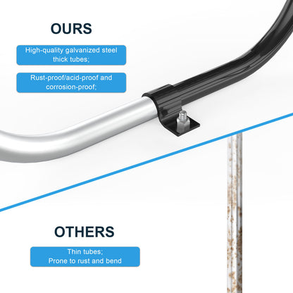 Round Outdoor Steel Picnic Table 46" with umbrella pole,Black