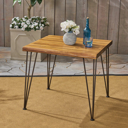 ZION INDUSTRIAL WOOD AND METAL RECTANGULAR DINING TABLE