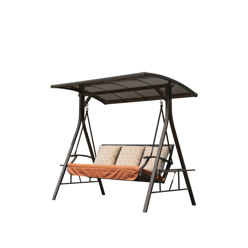 2-Seat Patio Swing Chair, Outdoor Porch Swing with Adjustable Canopy and Durable Steel Frame, Patio Swing Glider for Garden, Deck, Porch, Backyard