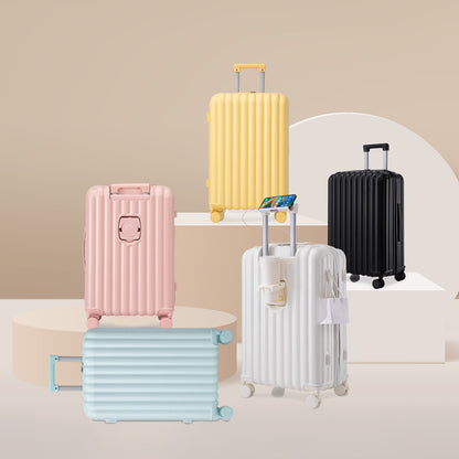ABS Spinner Wheel Luggage, Carry on Suitcase, with Cup Holder & USB Port & Phone Holder (20/24/28)