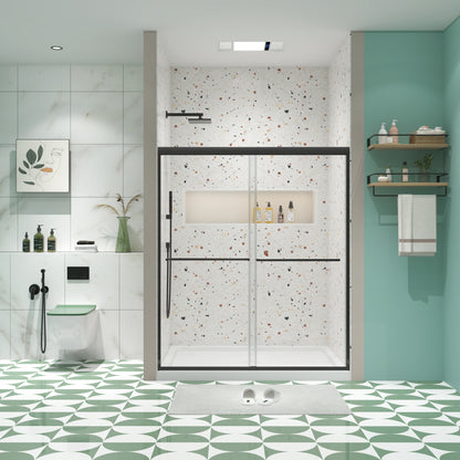 Bypass shower door, sliding door, with 1/4" tempered glass and Chromed finish 50-54"x70"