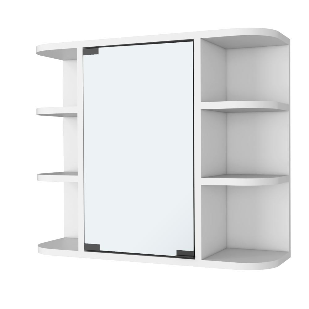 Valdez Medicine Cabinet With Six Shelves, Mirror Cabinet