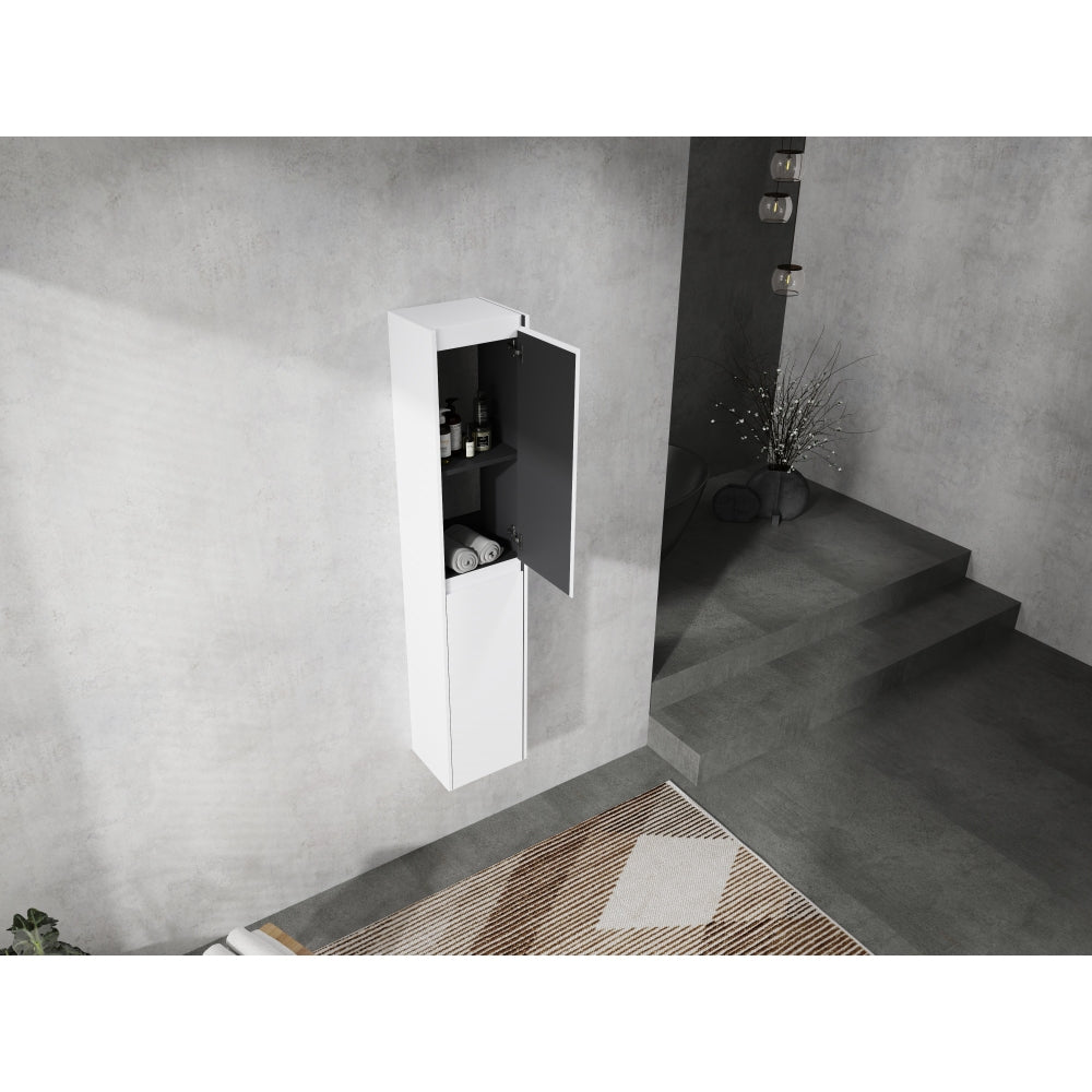 12" Bathroom Side Cabinet, 2-Soft Close Doors, Float Mounting Design, 12*2(KD-Packing)