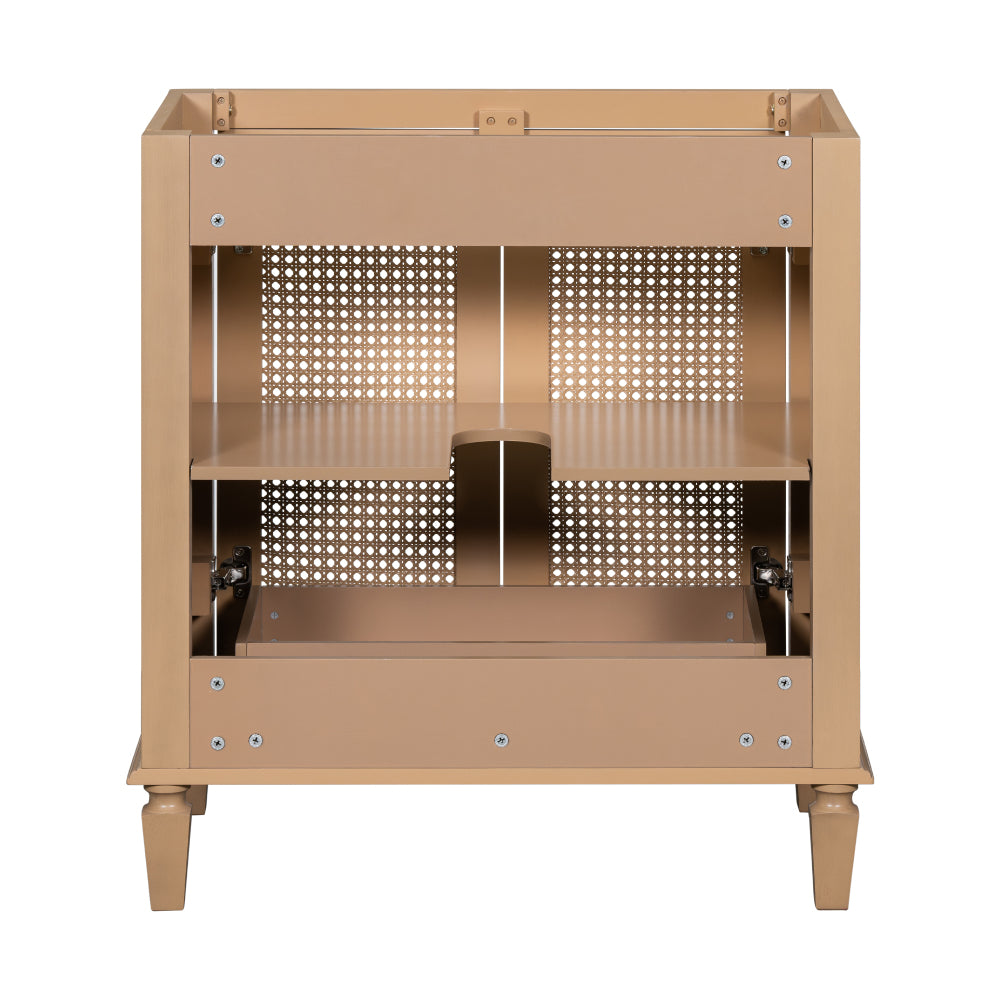 30 Inch Bathroom Vanity without Sink, Freestanding Bathroom Vanity with Hidden Drawer, Storage Cabient for Bathroom, Solid Wood Frame Bathroon Cabinet (NOT INCLUDE SINK)