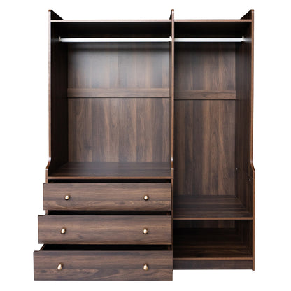 Open Wooden Wardrobe Storage for Bedroom, Brown