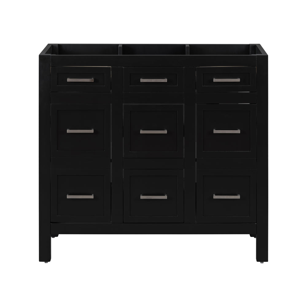 36" Bathroom Vanity Cabinet with Resin Integrated Sink - 4 Drawers, 2 Doors