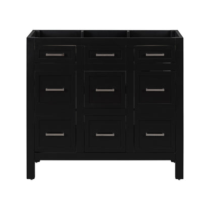 36" Bathroom Vanity Cabinet with Resin Integrated Sink - 4 Drawers, 2 Doors