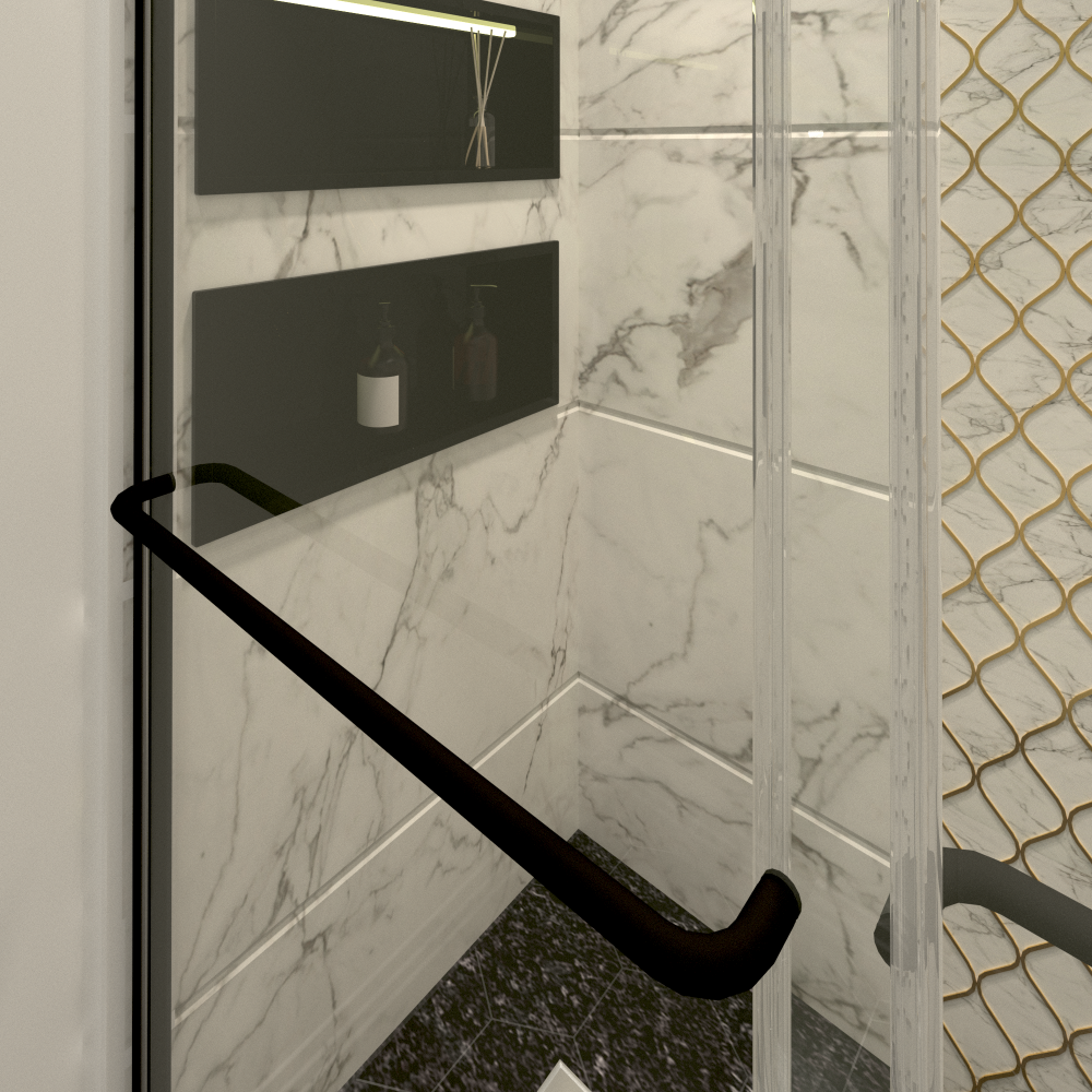 56-60" W x 70" H Matte Black Sliding Shower Door