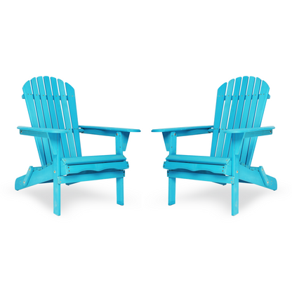 Wooden Outdoor Folding Adirondack Chair Set of 2 Wood Lounge Patio Chair for Garden,Garden, Lawn, Backyard, Deck, Pool Side, Fire Pit,Half Assembled,