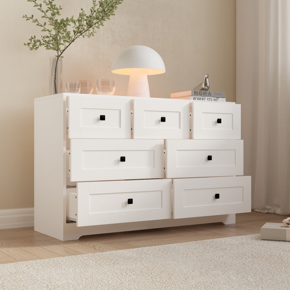 Chest Of Drawer with 7 drawers white color farm door