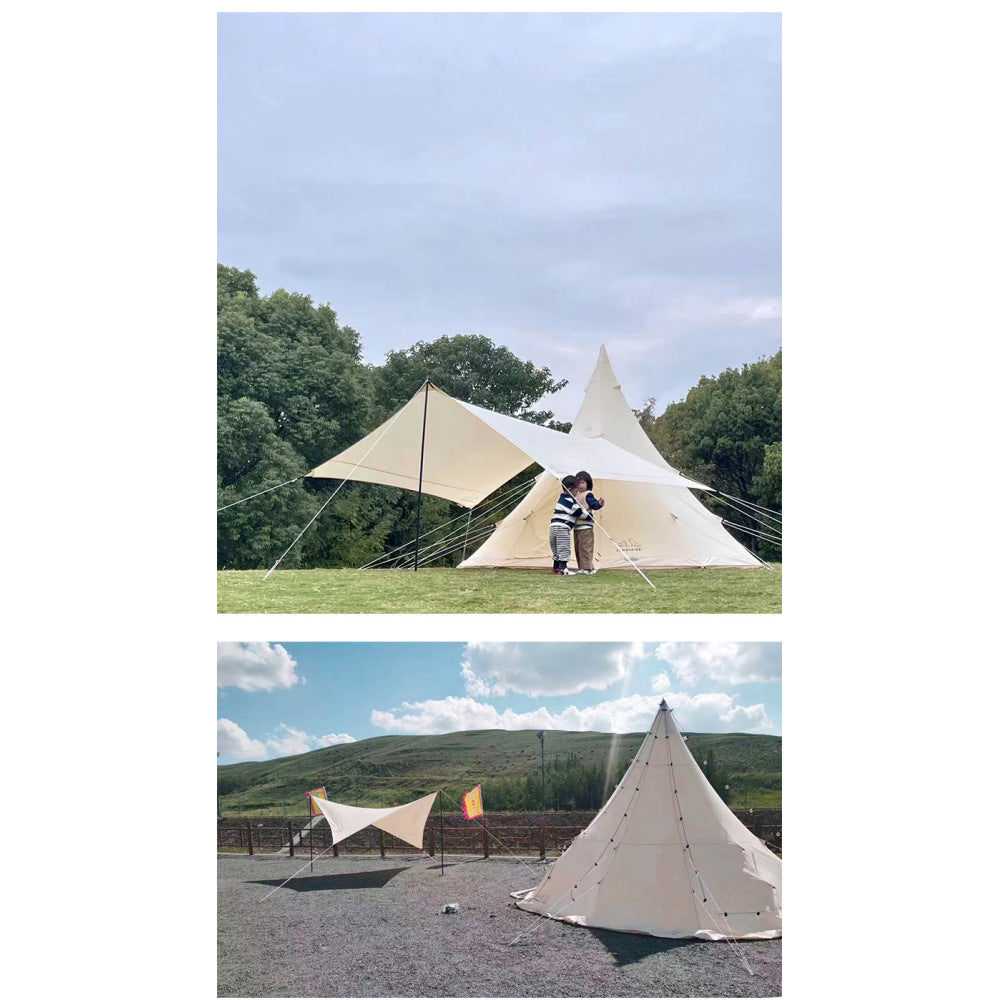SAM&HAIBEI Bell Tent 4 Season 9.85ft  Glamping Tent, Hot Tent,Ideal for Family Camping, Hiking,Canvas Tent with Aluminum Pole. Support Camouflage Fabric Customization