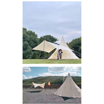 SAM&HAIBEI Bell Tent 4 Season 9.85ft  Glamping Tent, Hot Tent,Ideal for Family Camping, Hiking,Canvas Tent with Aluminum Pole. Support Camouflage Fabric Customization