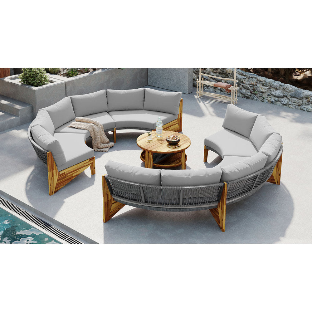 U_STYLE 6 - Person Outdoor Seating Group with Cushions and A Coffee Table(old sku:WY000379AAE)