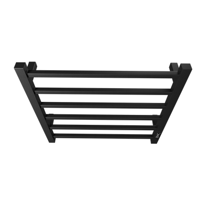 Towel Warmer 6 Bar Electric Heated Towel Rack Wall Mount Plug-in/Bath Towel Heater Matt-Black - Timer