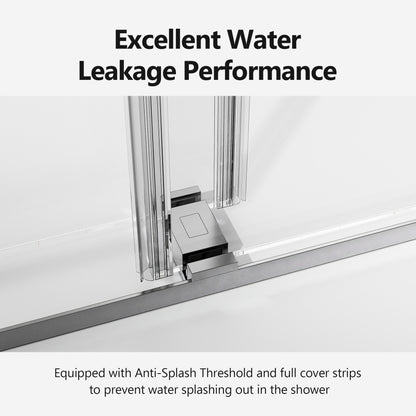 68-72 inches *76 inches  Frameless Double Sliding Soft-Close Shower Door, 3/8 inches (10mm) Thick SGCC Tempered Glass Door, Chrome
