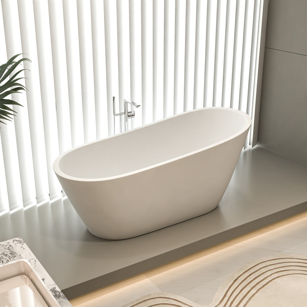 67"Special-shaped Freestanding Slipper Bathtub: Gloss White Finish, Chrome Overflow & Pop-Up Drain, cUPC Certified