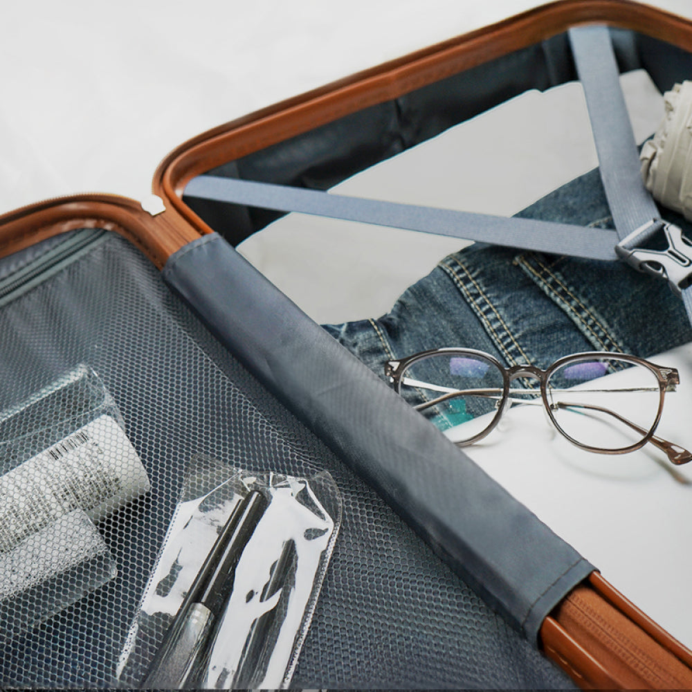 ABS Luggage Sets 6 Pieces, Expandable Suitcase Sets with Duffel Bags, Blue