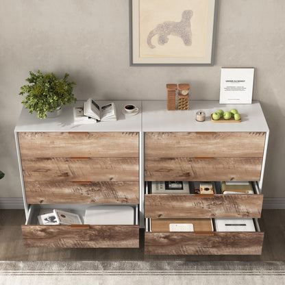 Wooden Tall 4 Drawer Dresser,Chest of Drawers with 4 Metal Legs, Anti-Tipping Device for Bedroom,Living Room