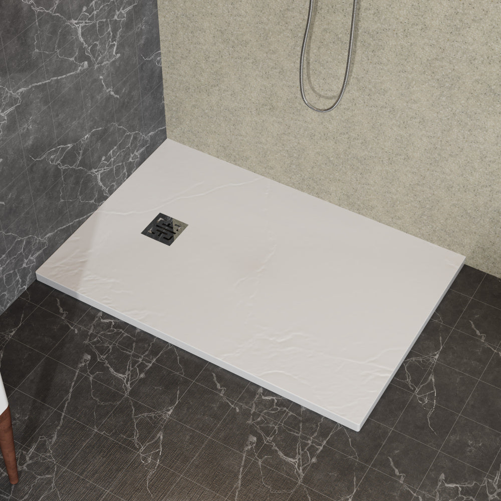 Goodyo 32"x48" White ABS & Acrylic Shower Base with Drain kit and Stainless Steel Cover