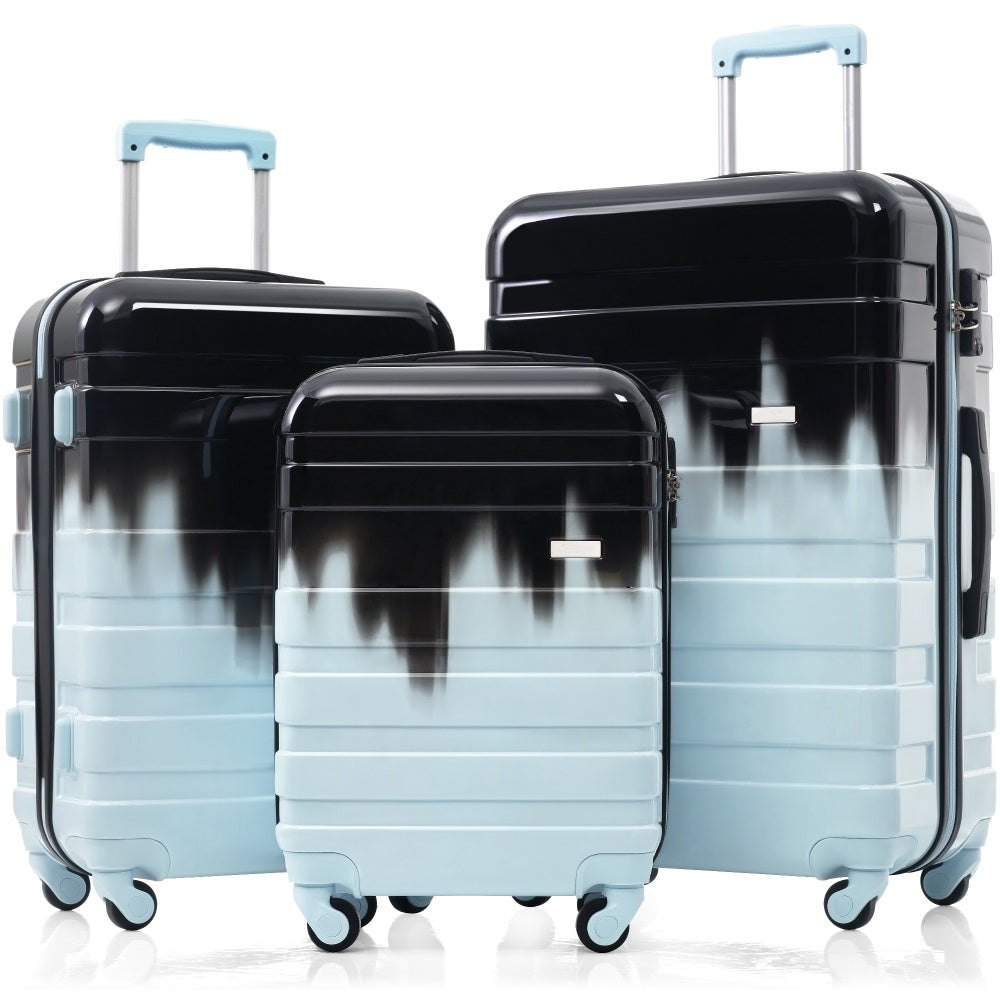 Luggage Sets New Model ABS Hardshell 3pcs Clearance Luggage Hardside Lightweight Durable Suitcase sets Spinner Wheels Suitcase with TSA Lock 20''24''28''( grey)