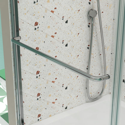 Bypass shower door, sliding door, with 1/4" tempered glass and Chromed finish 50-54"x70"