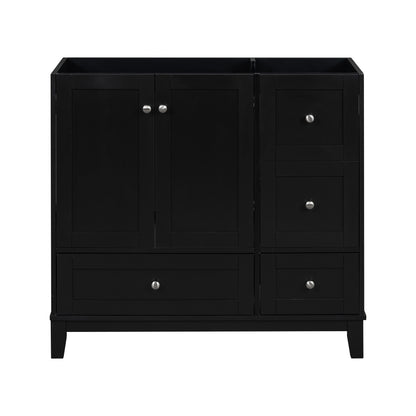 [Cabinet Only] 36" Bathroom Vanity-Black (Sink not included)