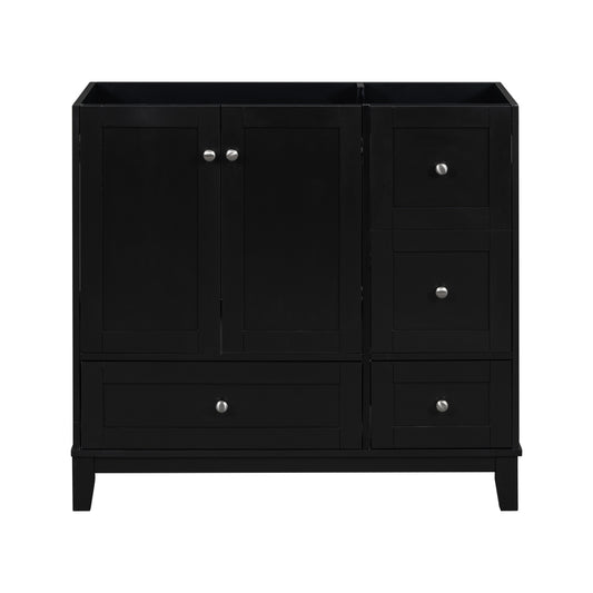 [Cabinet Only] 36" Bathroom Vanity-Black (Sink not included)
