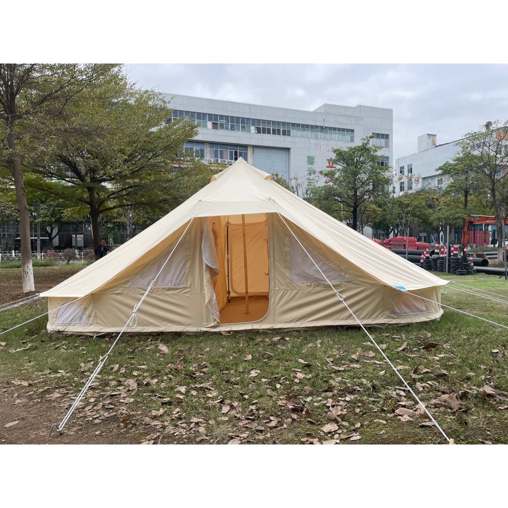 SAM&HAIBEI 6 Persons Canvas Tent Bell Tent Glamping,4 Seasons Yurt Tent for Camping, Heavy Cotton Canvas Tent for Family Camping,Outdoor Hunting,or Party Tent. Durable, 2 in 1,2 Doors Bell Tent
