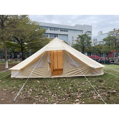 SAM&HAIBEI 6 Persons Canvas Tent Bell Tent Glamping,4 Seasons Yurt Tent for Camping, Heavy Cotton Canvas Tent for Family Camping,Outdoor Hunting,or Party Tent. Durable, 2 in 1,2 Doors Bell Tent