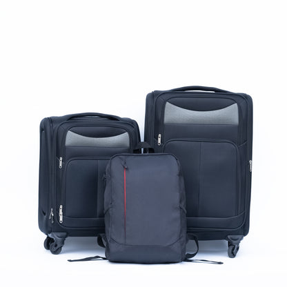 Luggage 2-piece backpack set black(No password lock)