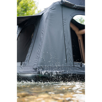 Foldable 2-3 People Amphibious Inflatable Car Roof Top Tent for camping Outdoor Glamping Camping Tent for SUV,Truck and Universal Auto Self-Driving Touring(Without Ladder, Black )