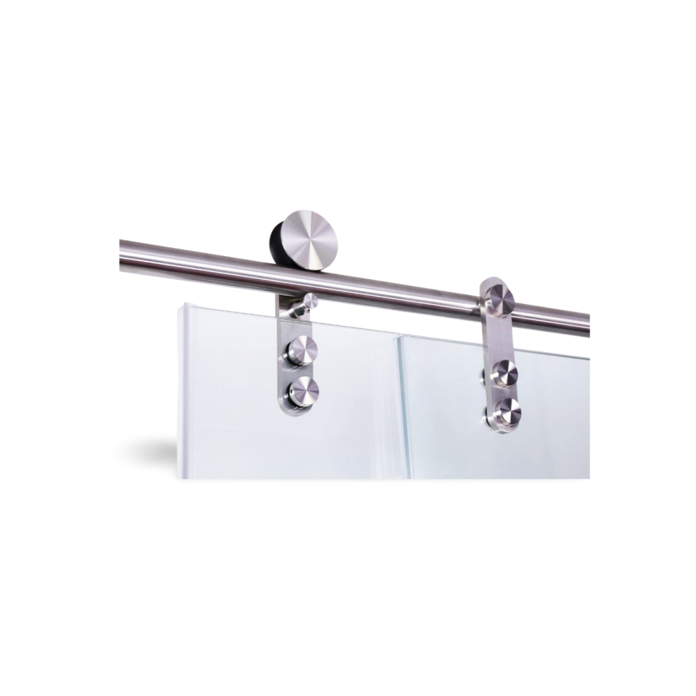 56"-60" W x 76" H Frameless Shower Door, Single Sliding Shower Door, 5/16" (8mm) Clear Tempered Glass Shower Door Explosion-Proof Film, Stainless Steel Hardware, Chrome 23D01-60C