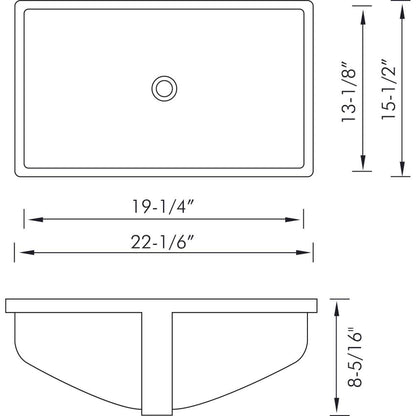 DAX  Ceramic Square Single Bowl Undermount Bathroom Basin