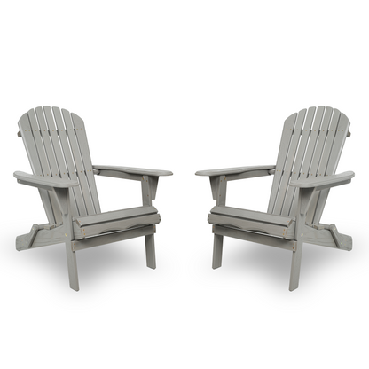 Wooden Outdoor Folding Adirondack Chair Set of 2 Wood Lounge Patio Chair for Garden,Garden, Lawn, Backyard, Deck, Pool Side, Fire Pit,Half Assembled,