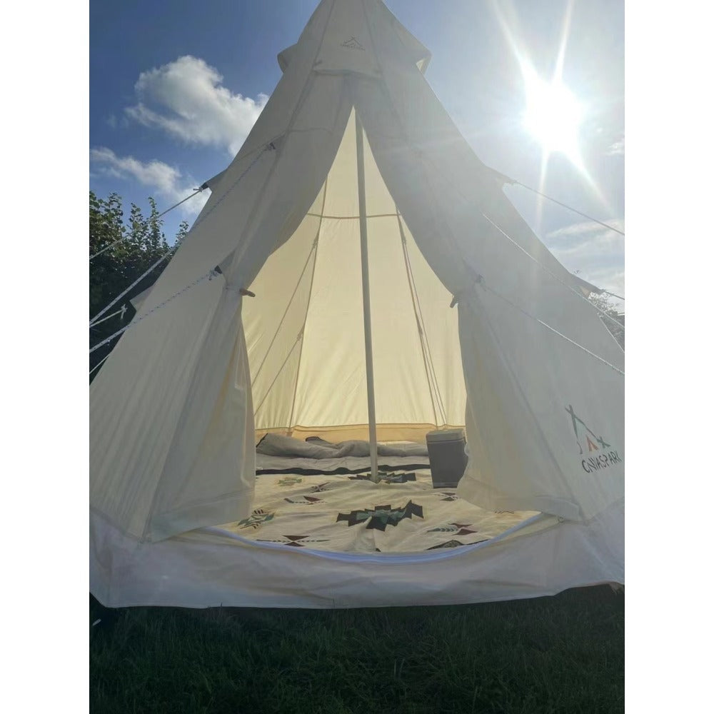 SAM&HAIBEI Bell Tent 4 Season 9.85ft  Glamping Tent, Hot Tent,Ideal for Family Camping, Hiking,Canvas Tent with Aluminum Pole. Support Camouflage Fabric Customization