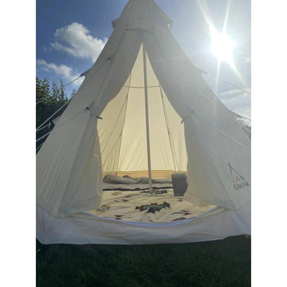 SAM&HAIBEI Bell Tent 4 Season 9.85ft  Glamping Tent, Hot Tent,Ideal for Family Camping, Hiking,Canvas Tent with Aluminum Pole. Support Camouflage Fabric Customization