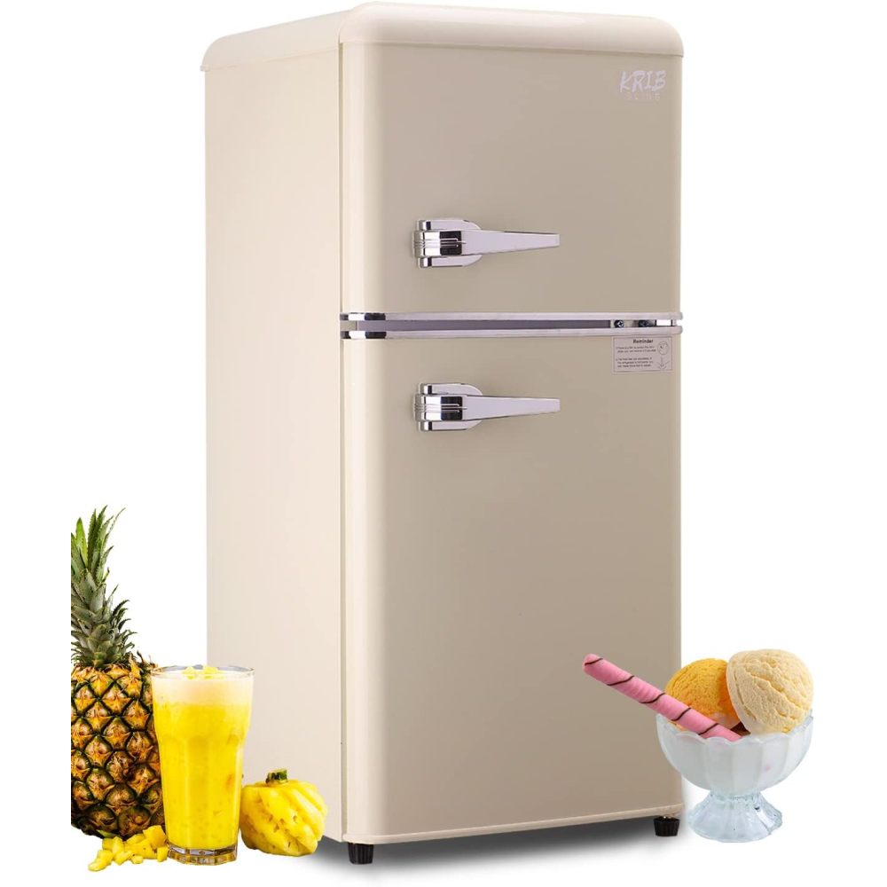 3.5Cu.Ft Compact Refrigerator Mini Fridge with Freezer, Small Refrigerator with 2 Door, 7 Level Thermostat Removable Shelves for Kitchen, Dorm, Apartment, Bar, Office Black