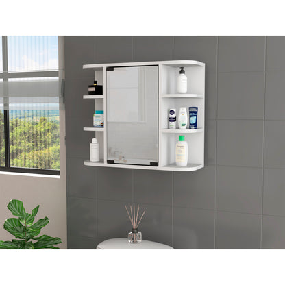 Valdez Medicine Cabinet With Six Shelves, Mirror Cabinet