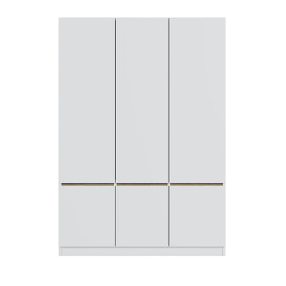 6-Doors Wooden Wardrobe Storage for Bedroom,White