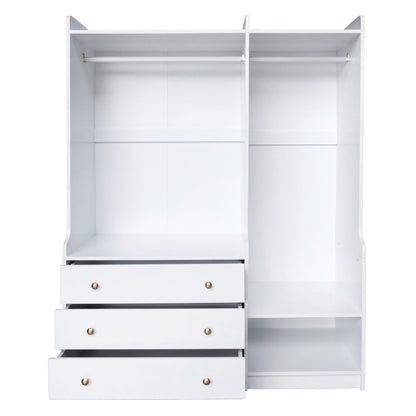 Open Wooden Wardrobe Storage for Bedroom, White
