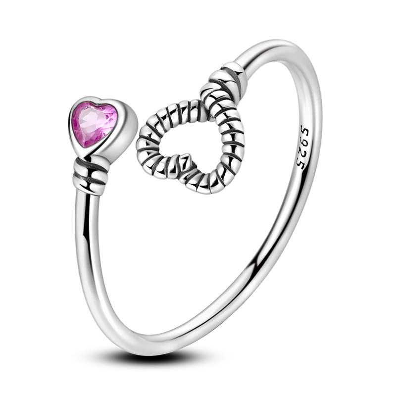 MULA 925 Sterling Silver Heart Love Ring Unique Design Fine Jewelry for Wedding Engagement Anniversary Party Zircon Stone Gift