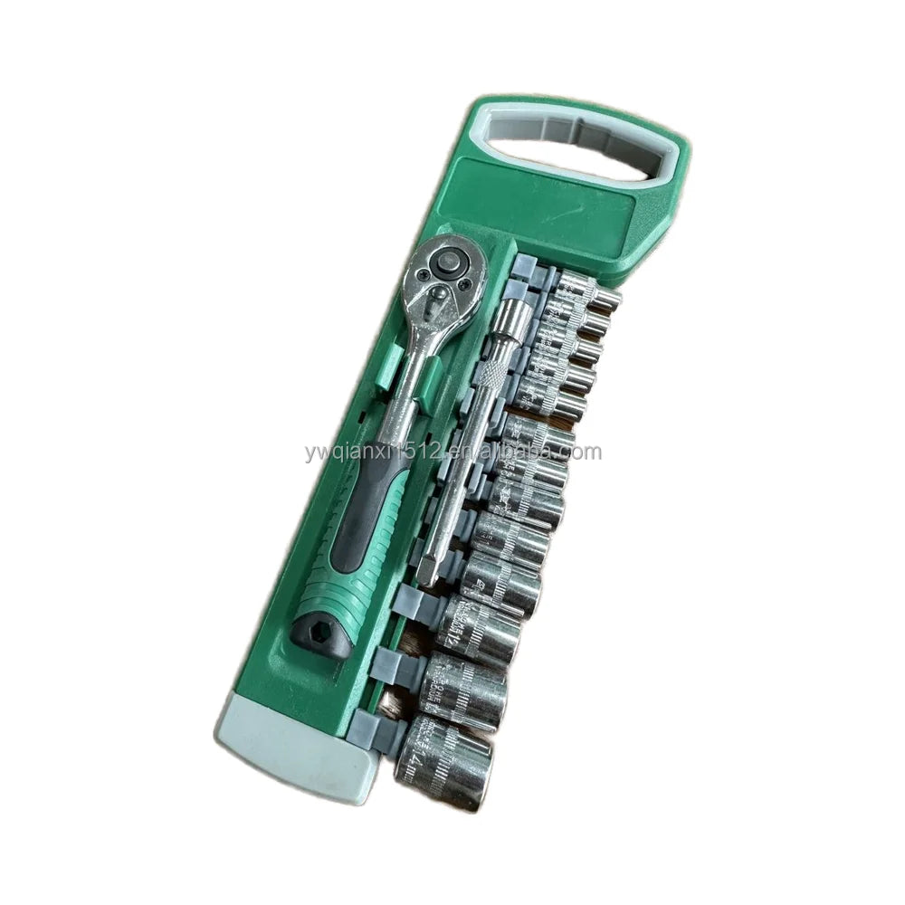 15pcs Durable Carbon Steel CR-V Multi-Tool Auto Repair Kit 1/4 Quick Ratchet Wrench Socket Set for Cars Boats Motorcycles Boxed